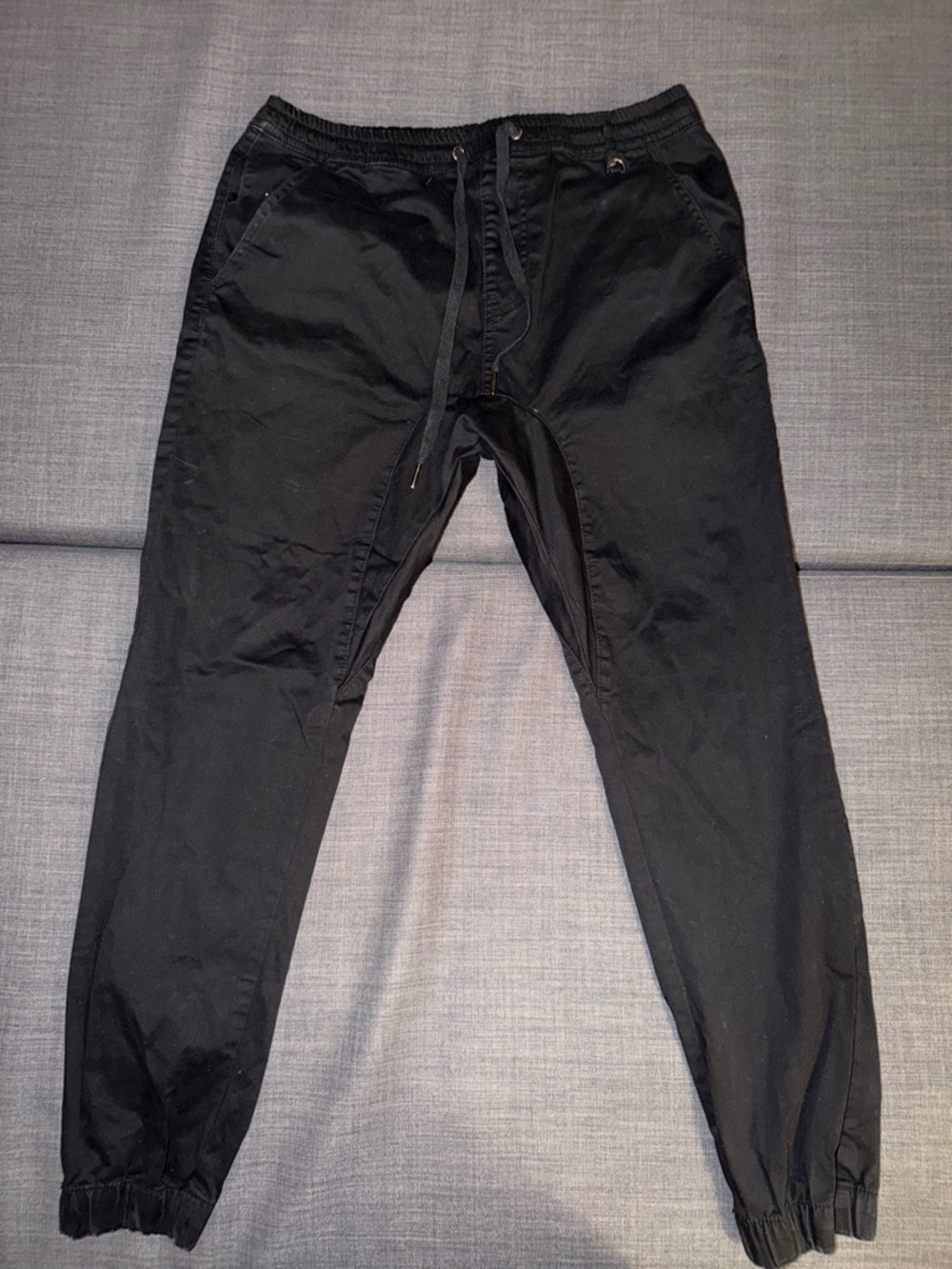 Men's Black Drawstring Jogger Pants with Utility Ring- HPDN brand, size XL